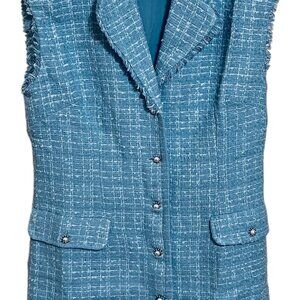 Anthropologie Dress in Blue - Short with Collar Size 8P NWOT